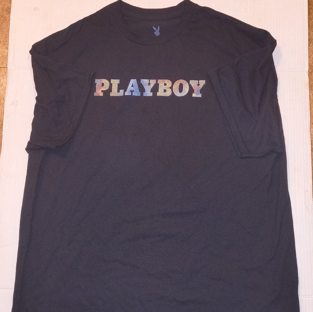 PLAYBOY Multicolor Logo Black Tee